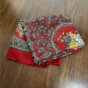 Free People Red Paisley Scarf